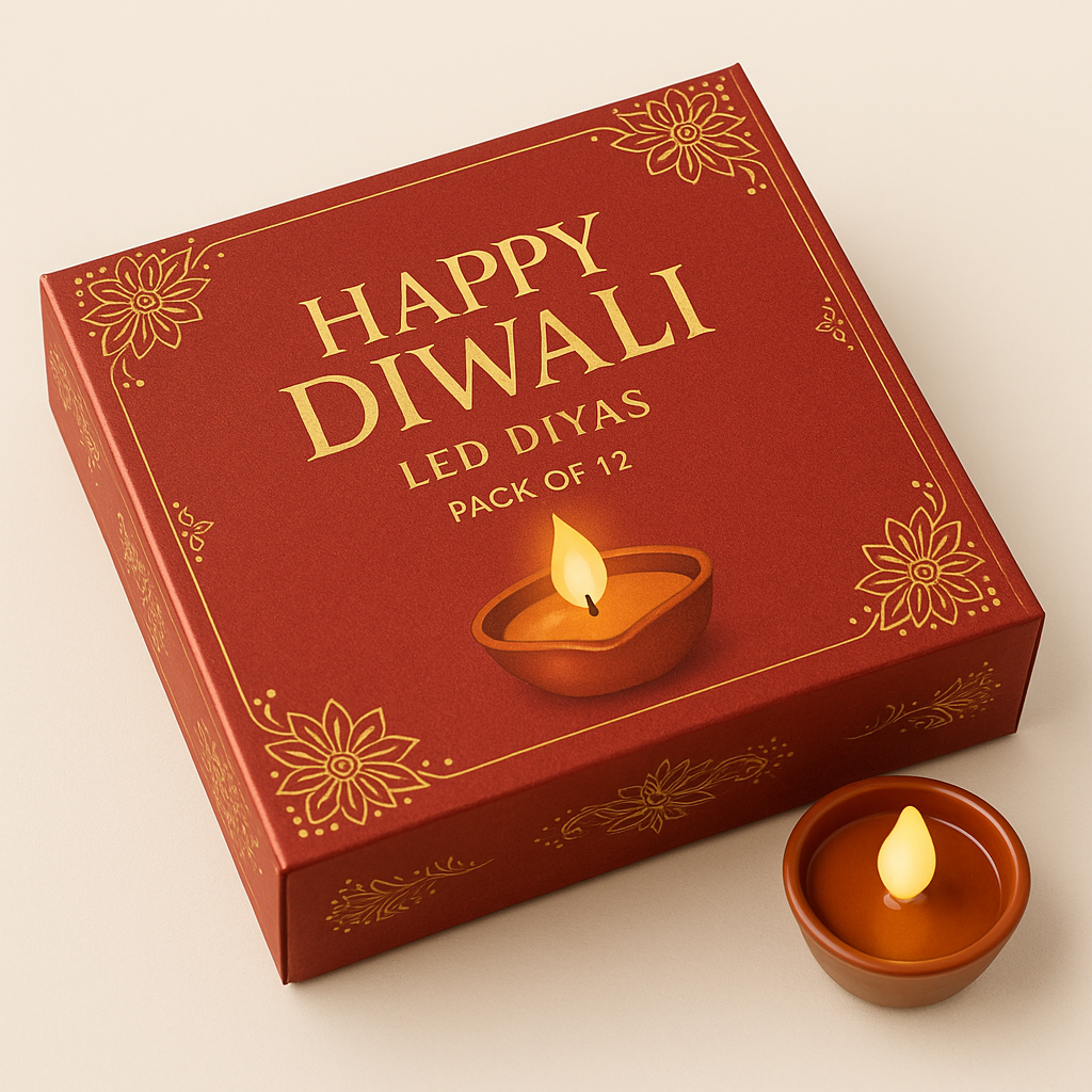Premium Water Sensor LED Diyas – Pack of 12 | Auto Light with Water | Diwali Home Decoration Lights