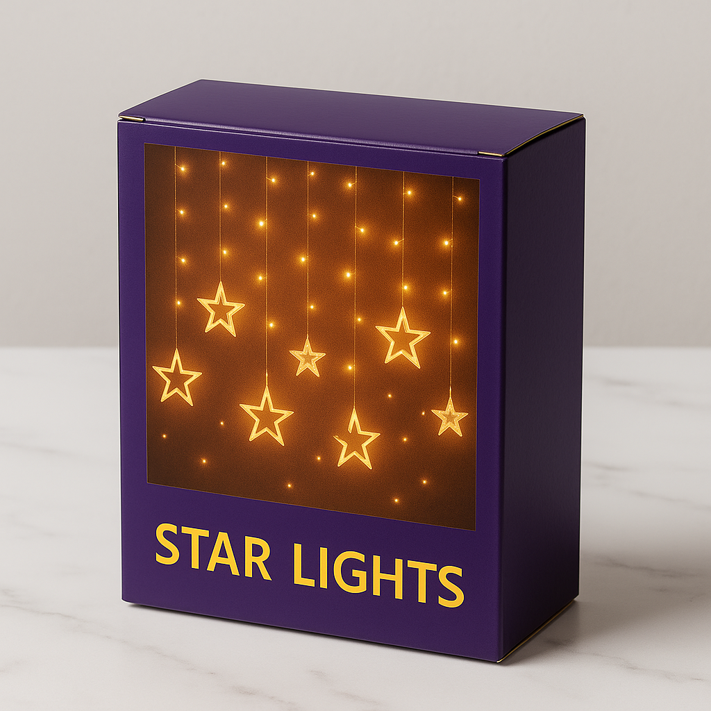 Premium Star LED Lights ✨ – Diwali & Festive Décor | Plug & Play, Warm Golden Glow, Easy to Install